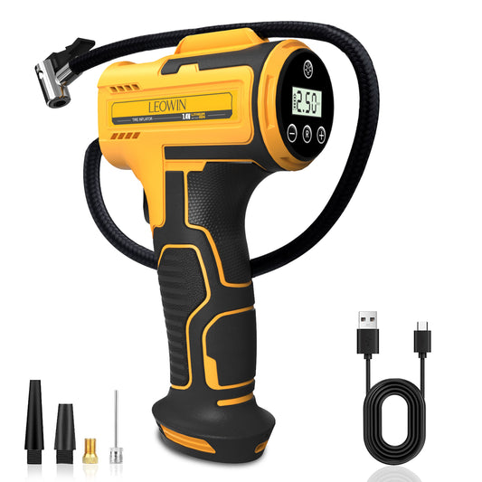 Tire Inflator Portable Air Compressor, Cordless Handheld Air Pump with Digital Tire Pressure Gauge