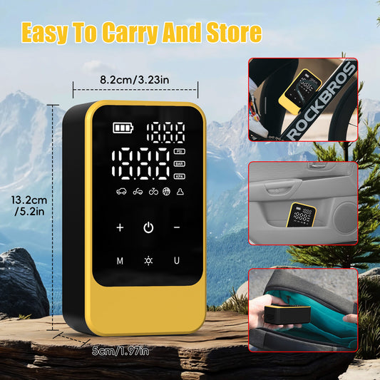 Tire Inflator Portable Air Compressor With Auto-Shutoff, Handheld Air Pump, 150 PSI Cordless Car Tires Pump With Digital Pressure Gauge/LED Light For Cars, Motorcycles, Bikes, Ball - Compact, Rechargeable, And Easy-to-Use Design, Car Accessories