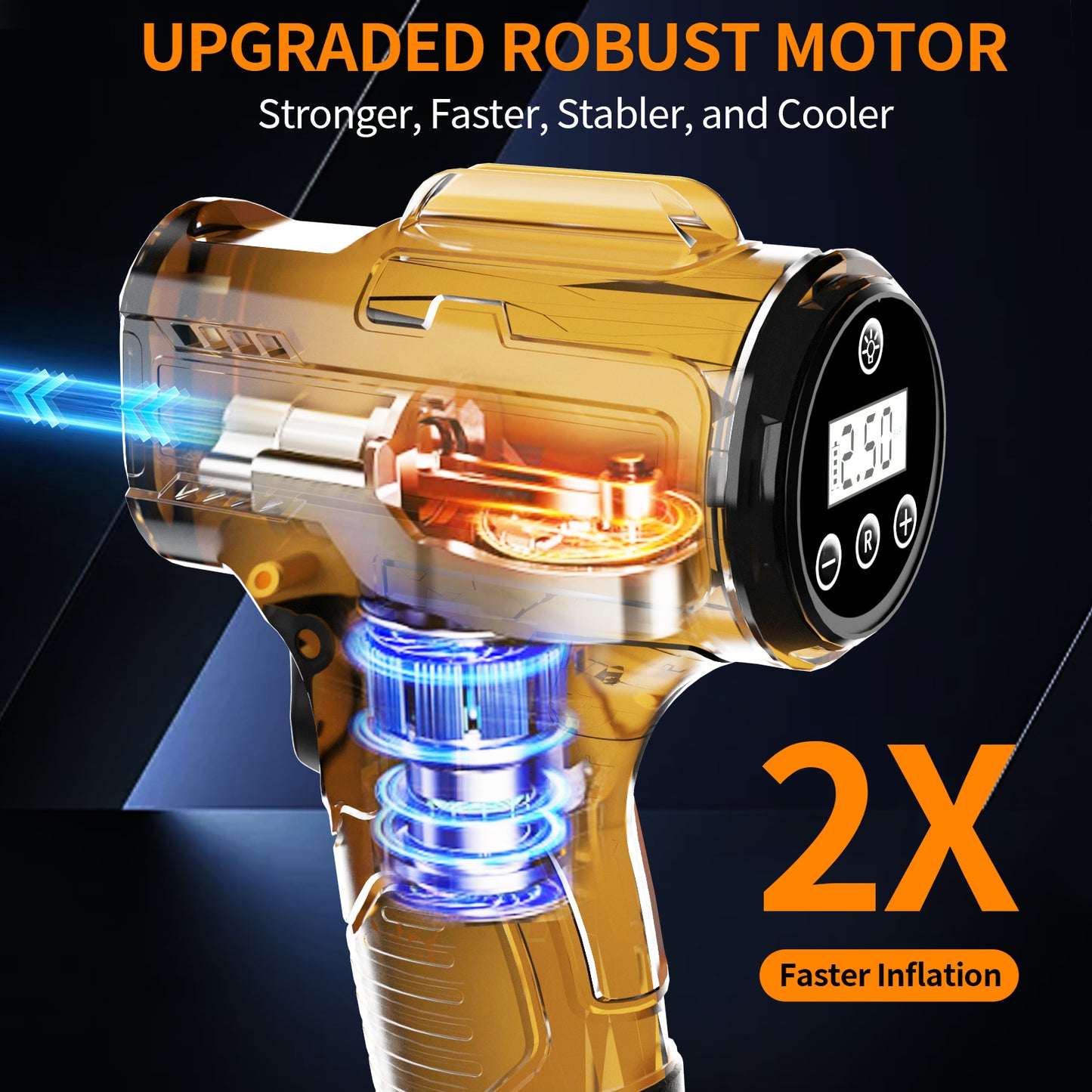 Tire Inflator Portable Air Compressor, Cordless Handheld Air Pump with Digital Tire Pressure Gauge